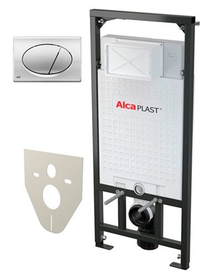 Система инсталляции для унитазов AlcaPlast Sadromodul A101/1200 4 в 1 кнопка смыва хром - фото 8944
